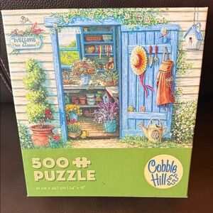 Cobble Hill welcome to My Garden 500 Piece Puzzle. Complete.